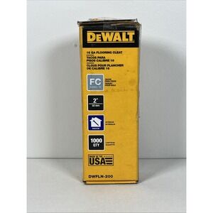 NEW DeWALT 2" 16‎ GA FLOORING CLEAT - DWFLN-200 (1000 PK)